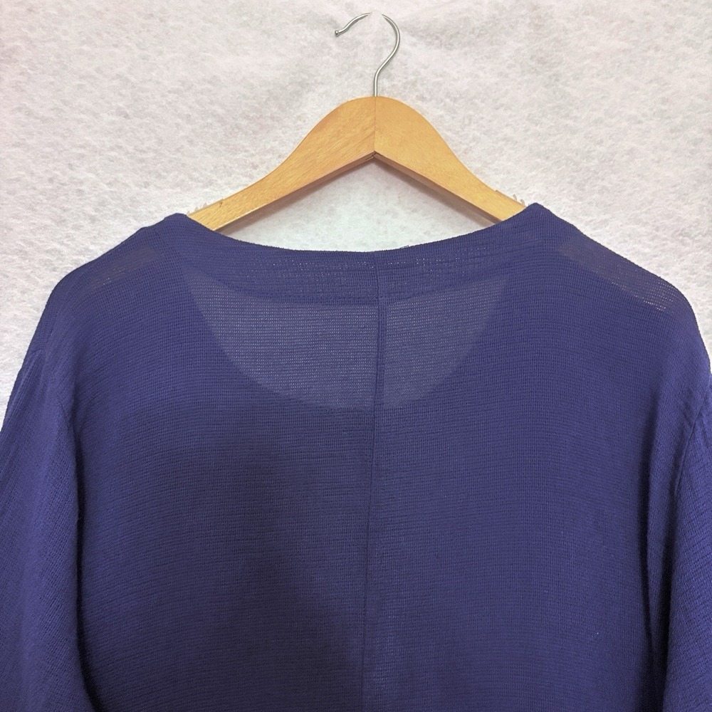 Made In Italy Linen Blend Tunic Flower Applique Lagenlook XL Oversized Woven - Picture 5 of 7